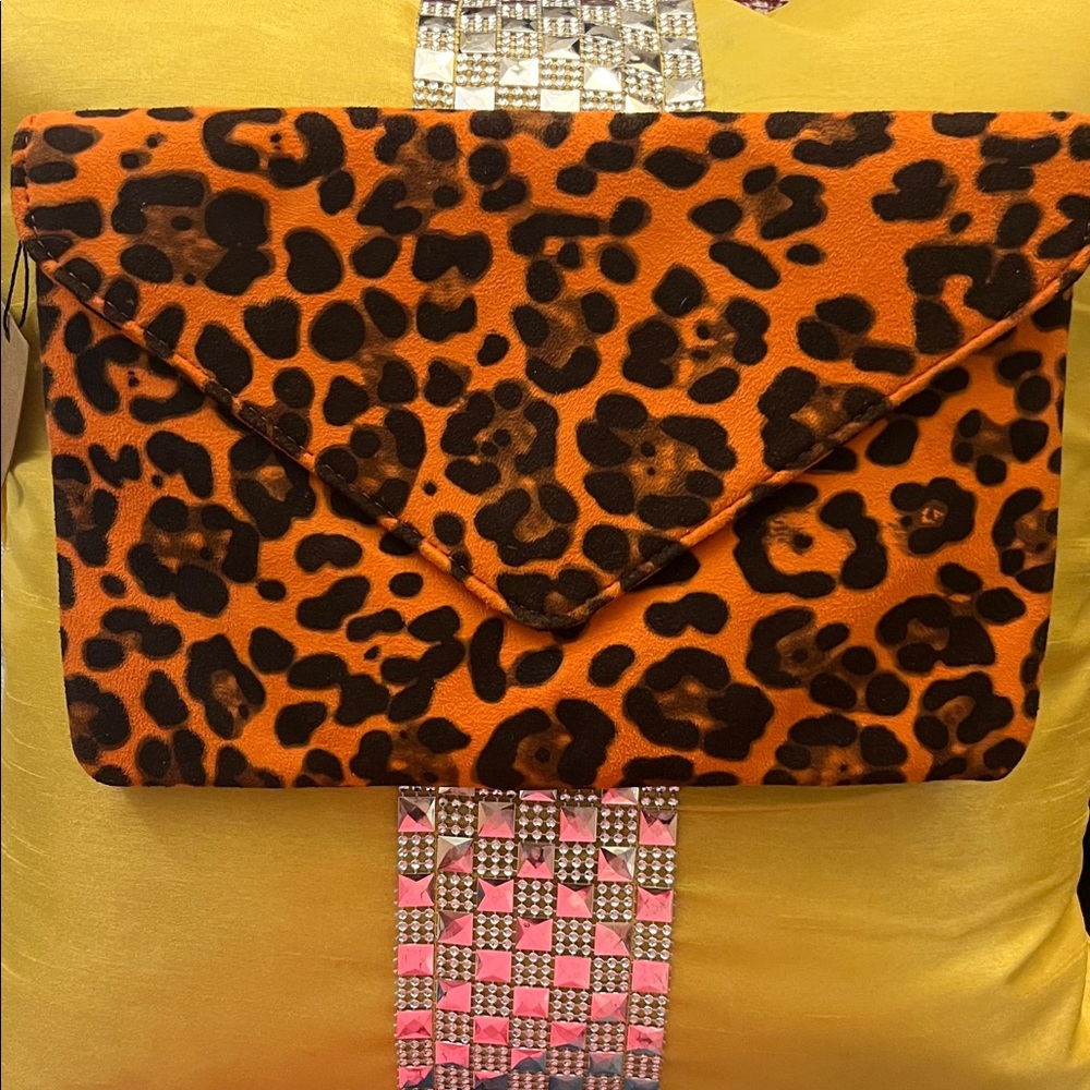 Leopard Print Envelope Clutch